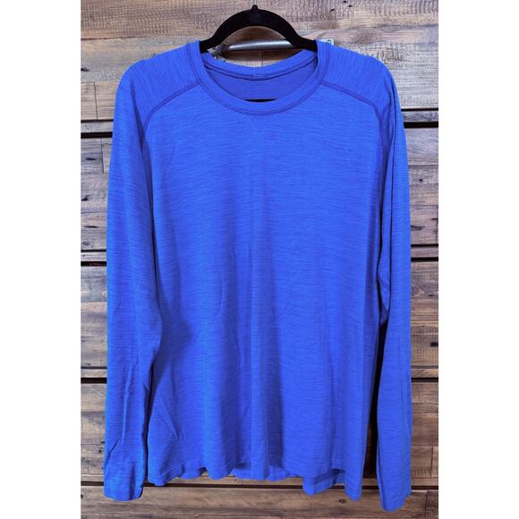Lululemon Shirt Mens 2XL Blue Long Sleeve Seamless Tech Crew Pullover - Picture 1 of 6